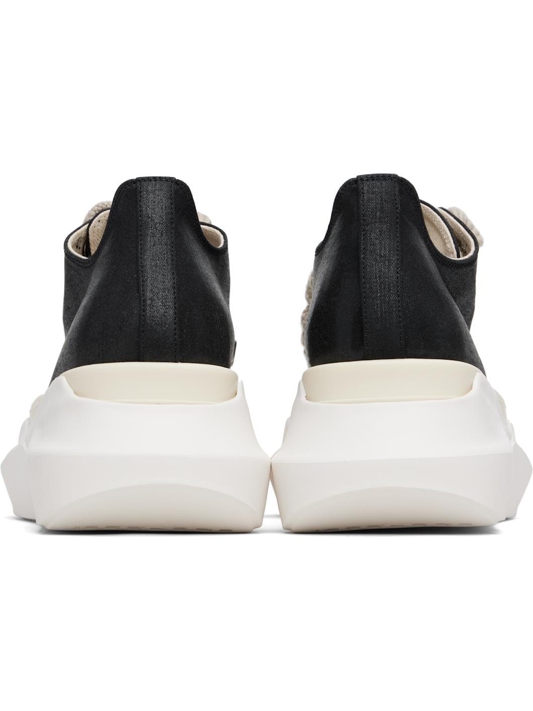 Black Hollywood Jumbo Laces Abstract Low Sneak Sneakers - 2