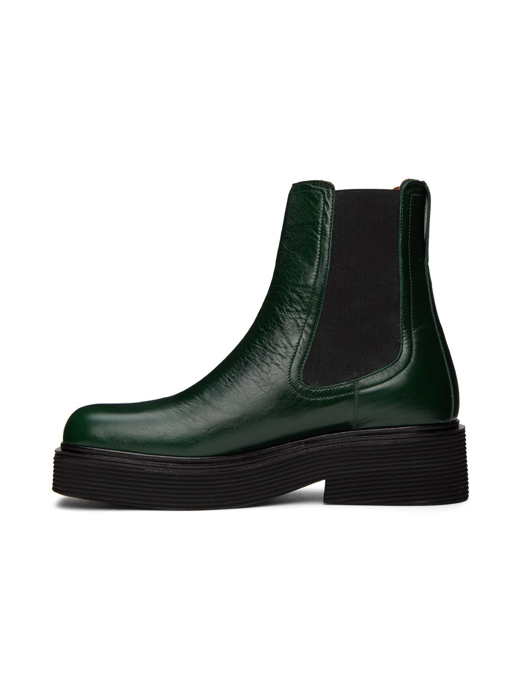 Green Leather Chelsea Boots - 3