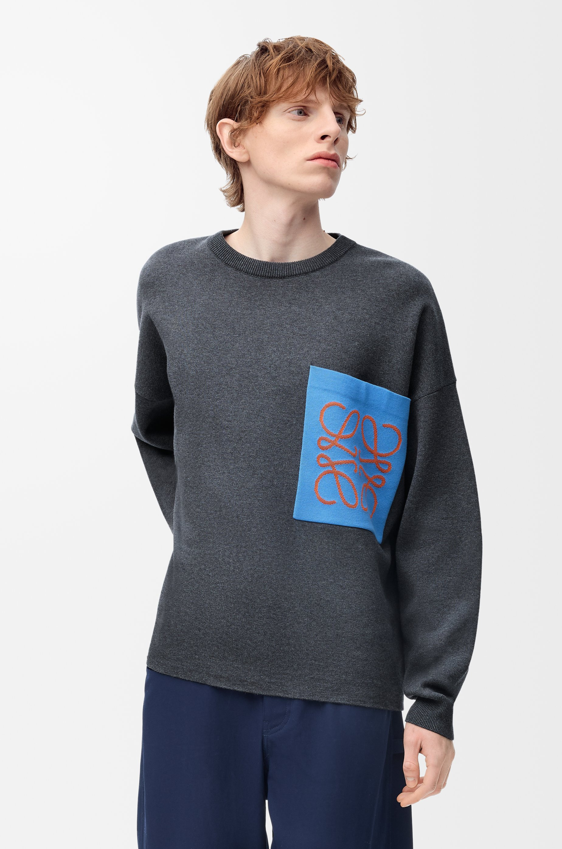 Anagram pocket sweater in cotton blend - 3