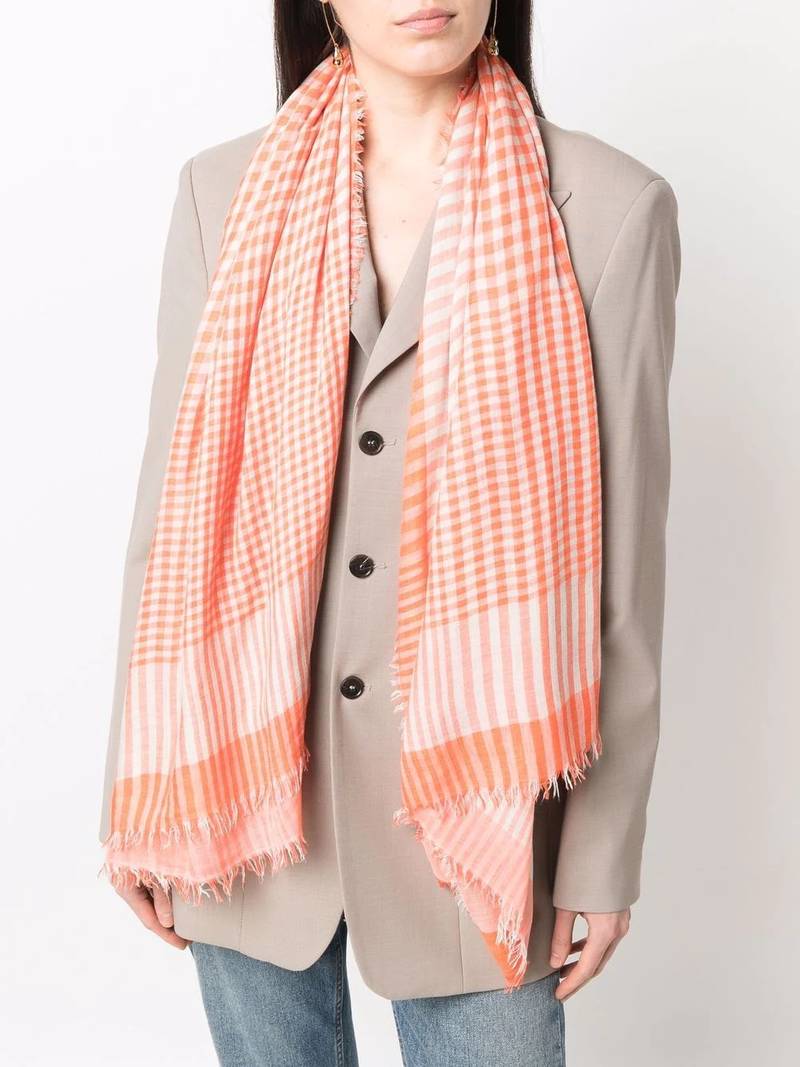 Faliero Sarti check pattern scarf outlook
