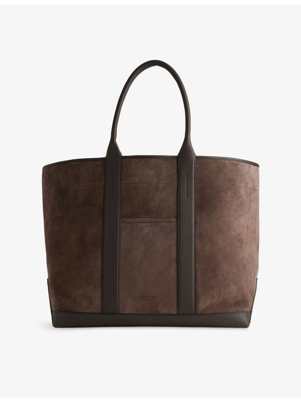 Logo Slip-Pocket Leather-Suede Tote Bag - 1
