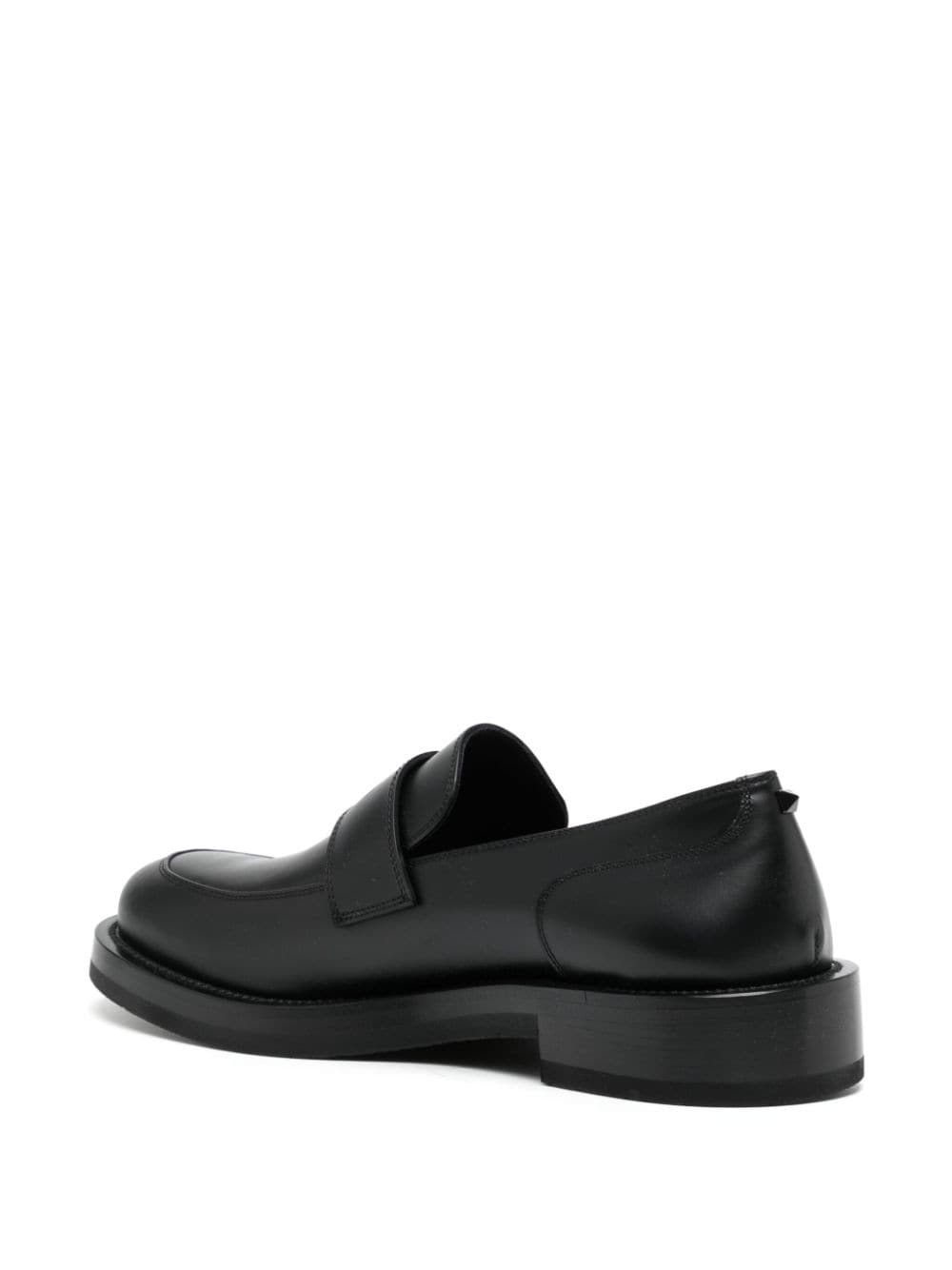 logo-debossed leather loafers - 3