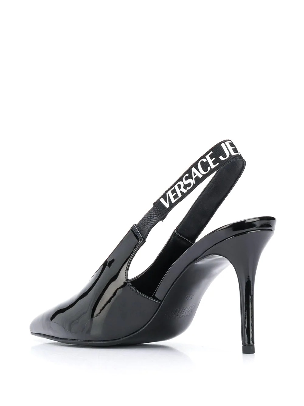 logo strap slingback pumps - 3