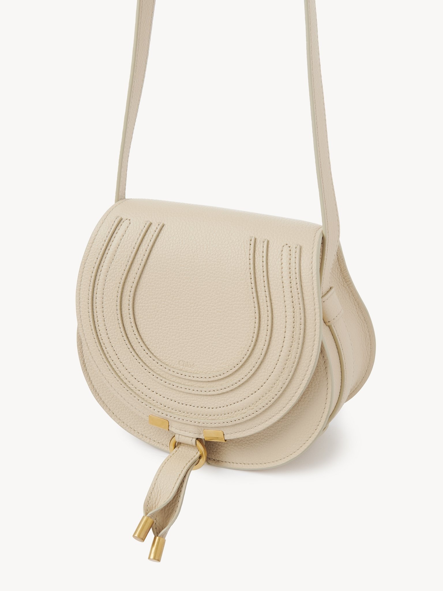 SMALL MARCIE SADDLE BAG IN GRAINED LEATHER - 3