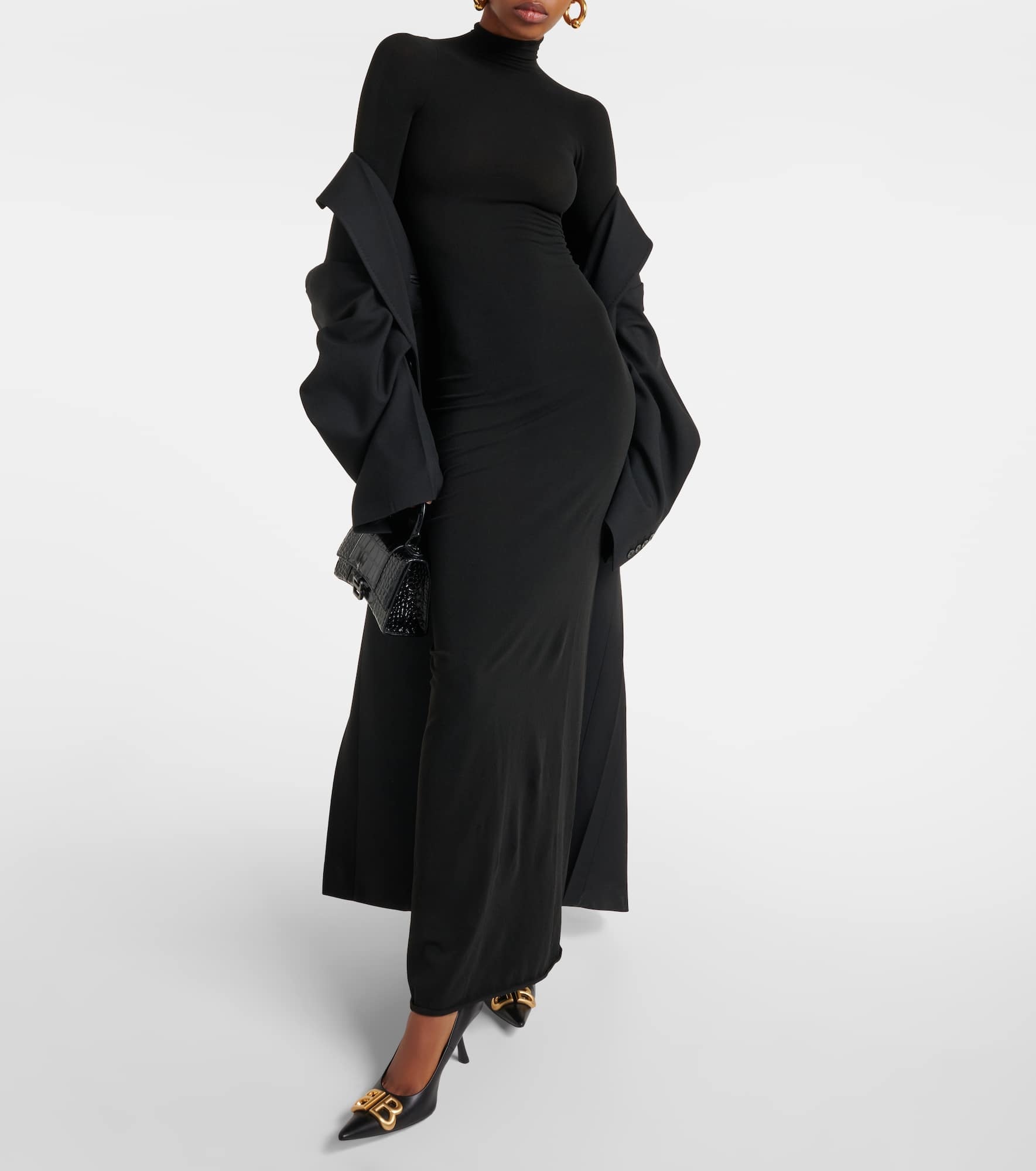 Turtleneck jersey maxi dress - 2