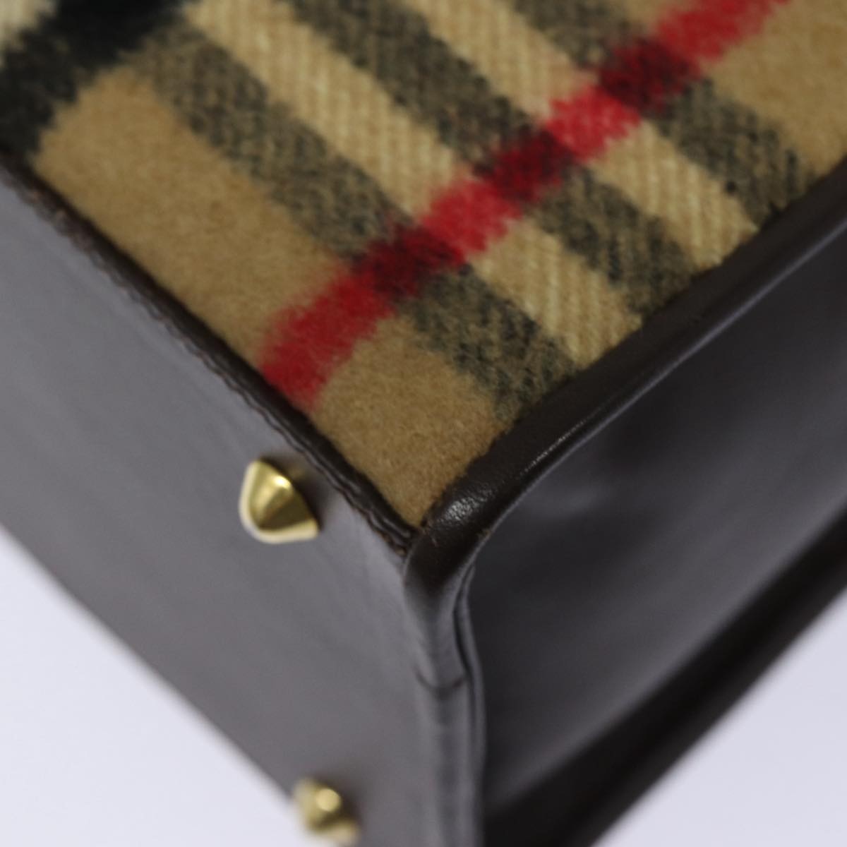 Burberry Nova Check Shoulder Bag Wool Beige Gold - 14