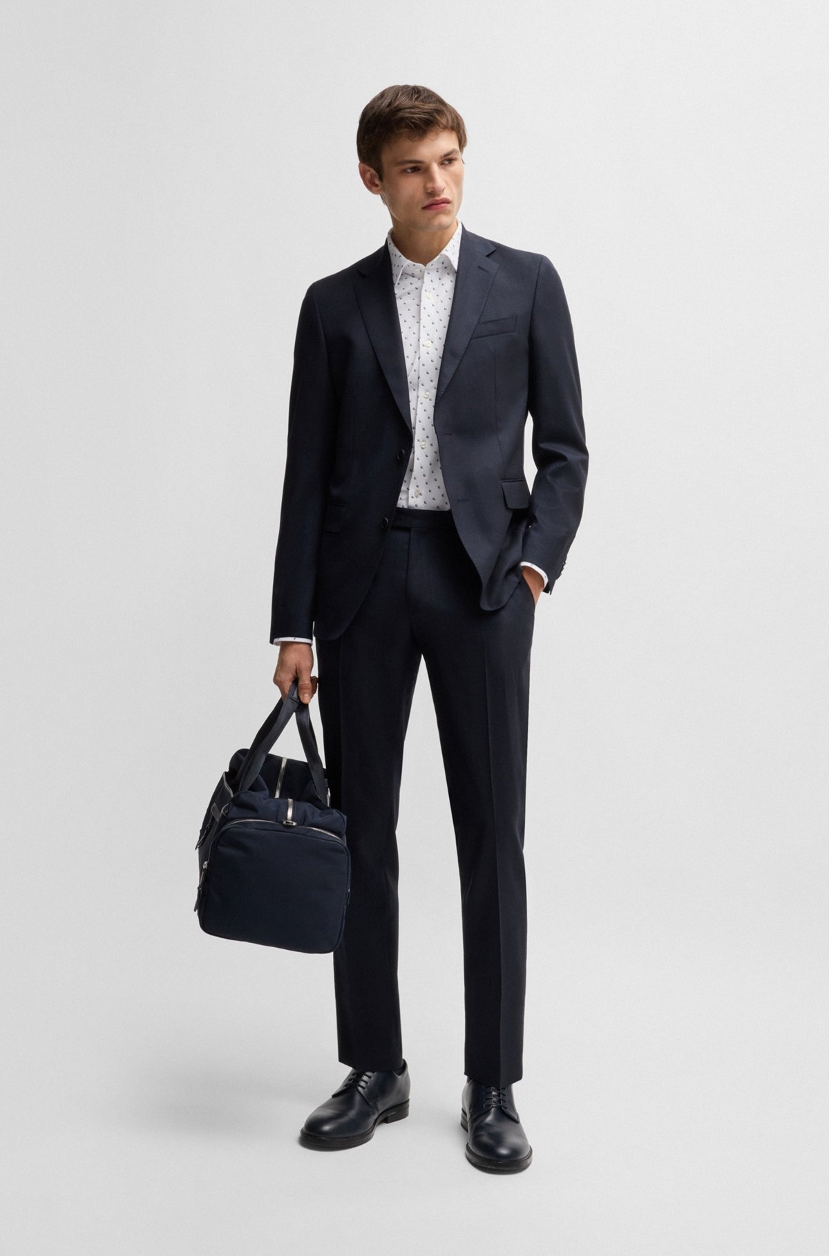 SLIM-FIT SHIRT IN PRINTED PERFORMANCE-STRETCH FABRIC - 4