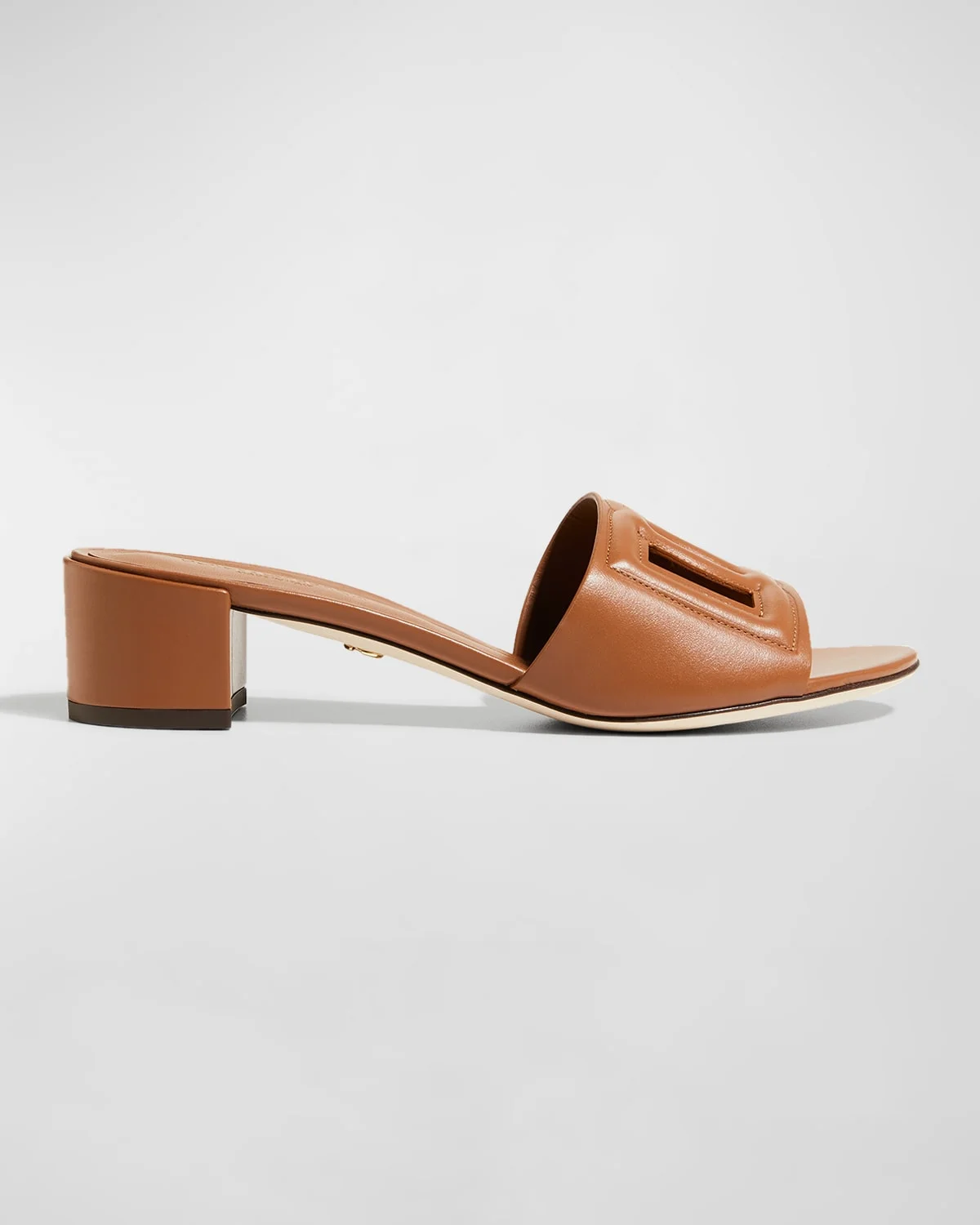 DG Cutout Leather Slide Sandals - 1