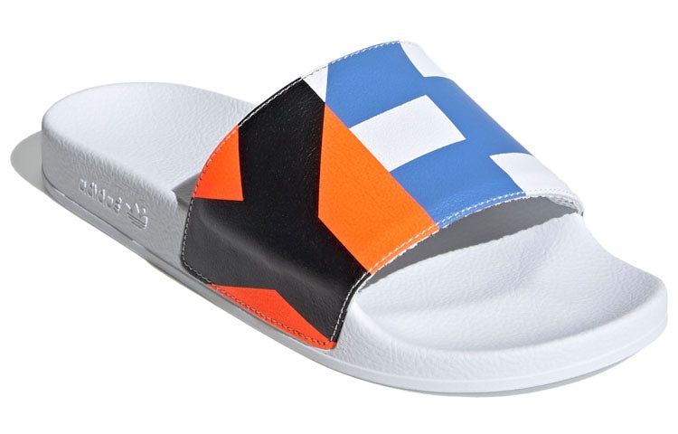 adidas Y-3 Adilette Unisex Slippers 'White Blue Orange' FW9742 - 4