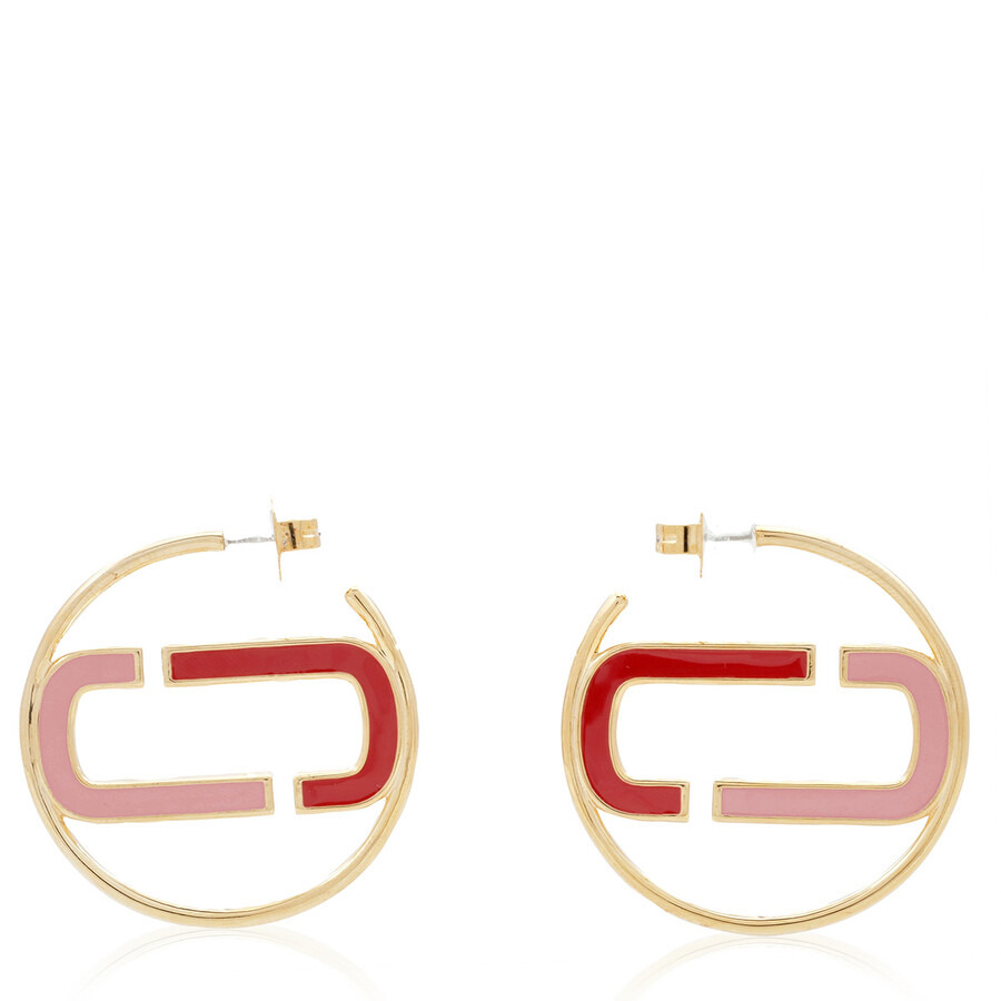 Marc Jacobs Ladies True Red / Multicolor / Gold Large Hoop Earrings - 3