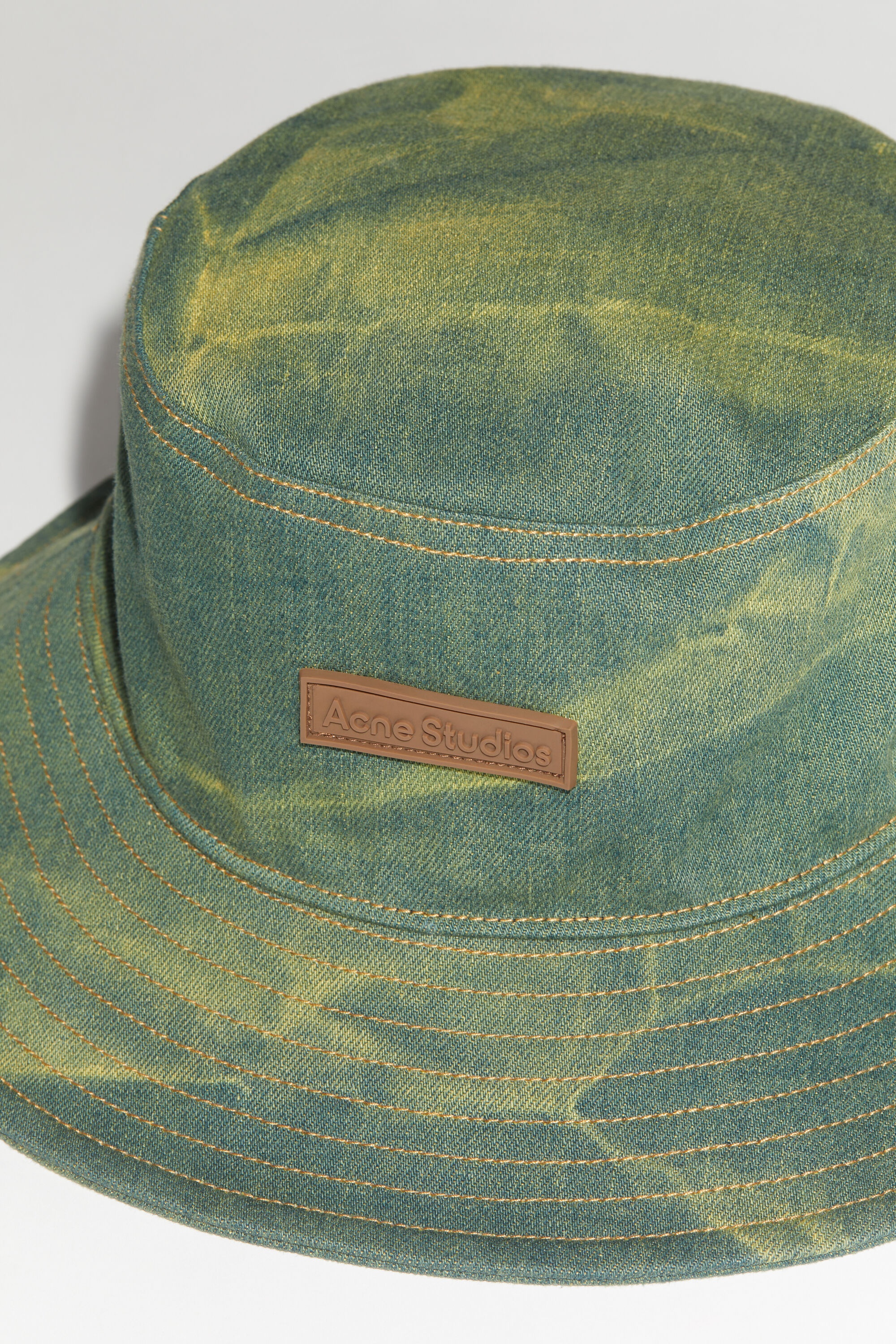 Acne Studios Denim bucket hat - Yellow/blue | REVERSIBLE