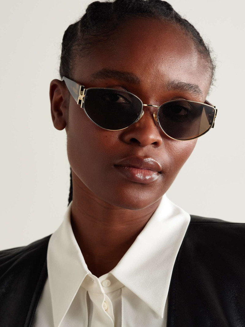 Chloé Oval-frame gold-tone and tortoiseshell acetate sunglasses outlook