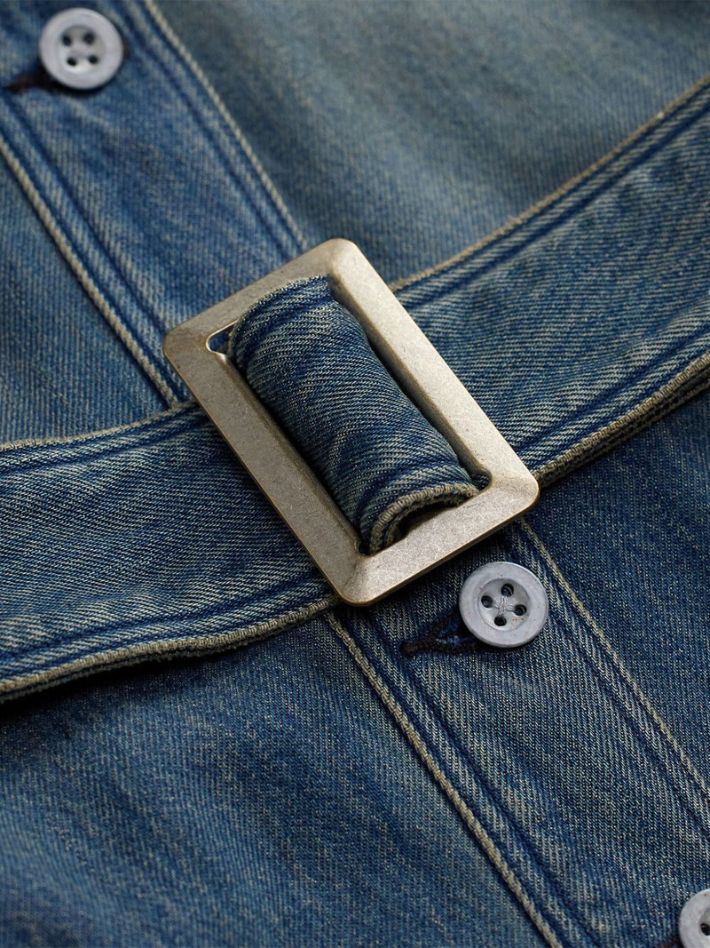 buttoned belted denim dress 3