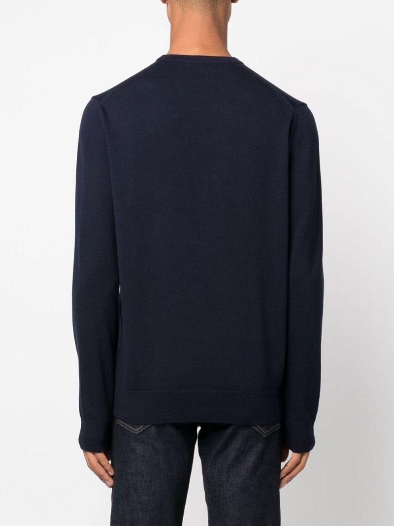 logo-embroidered wool-cotton jumper - 6