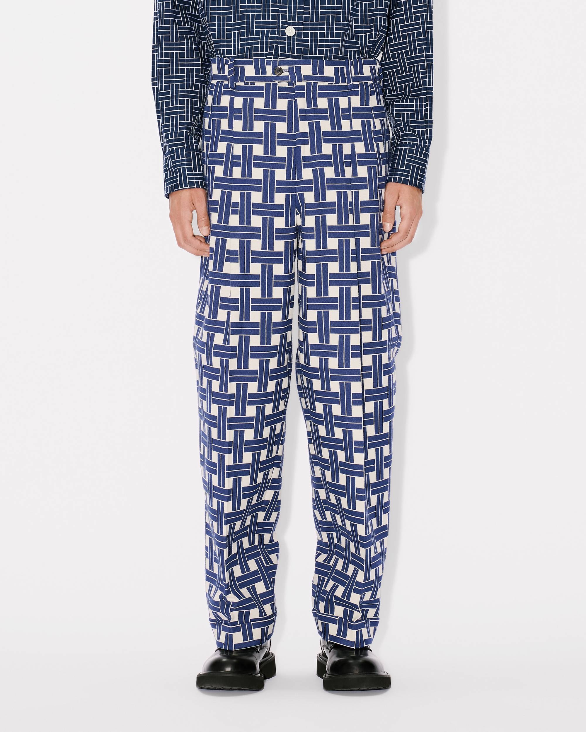 'KENZO Weave' straight pleated tailored pants - 4