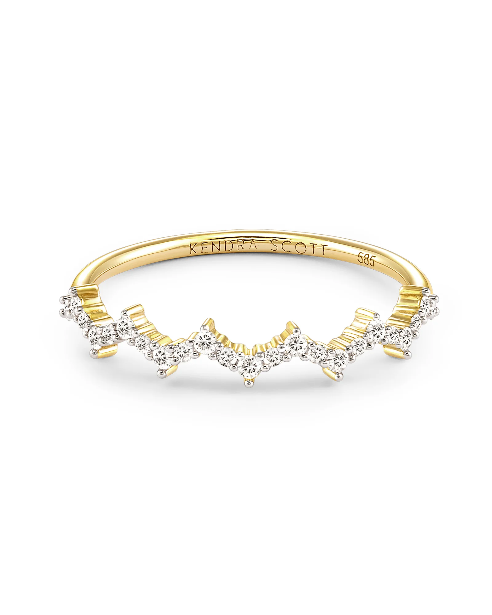 0.2 ct Finley 14k Yellow Gold Band Ring in White Diamond - 1