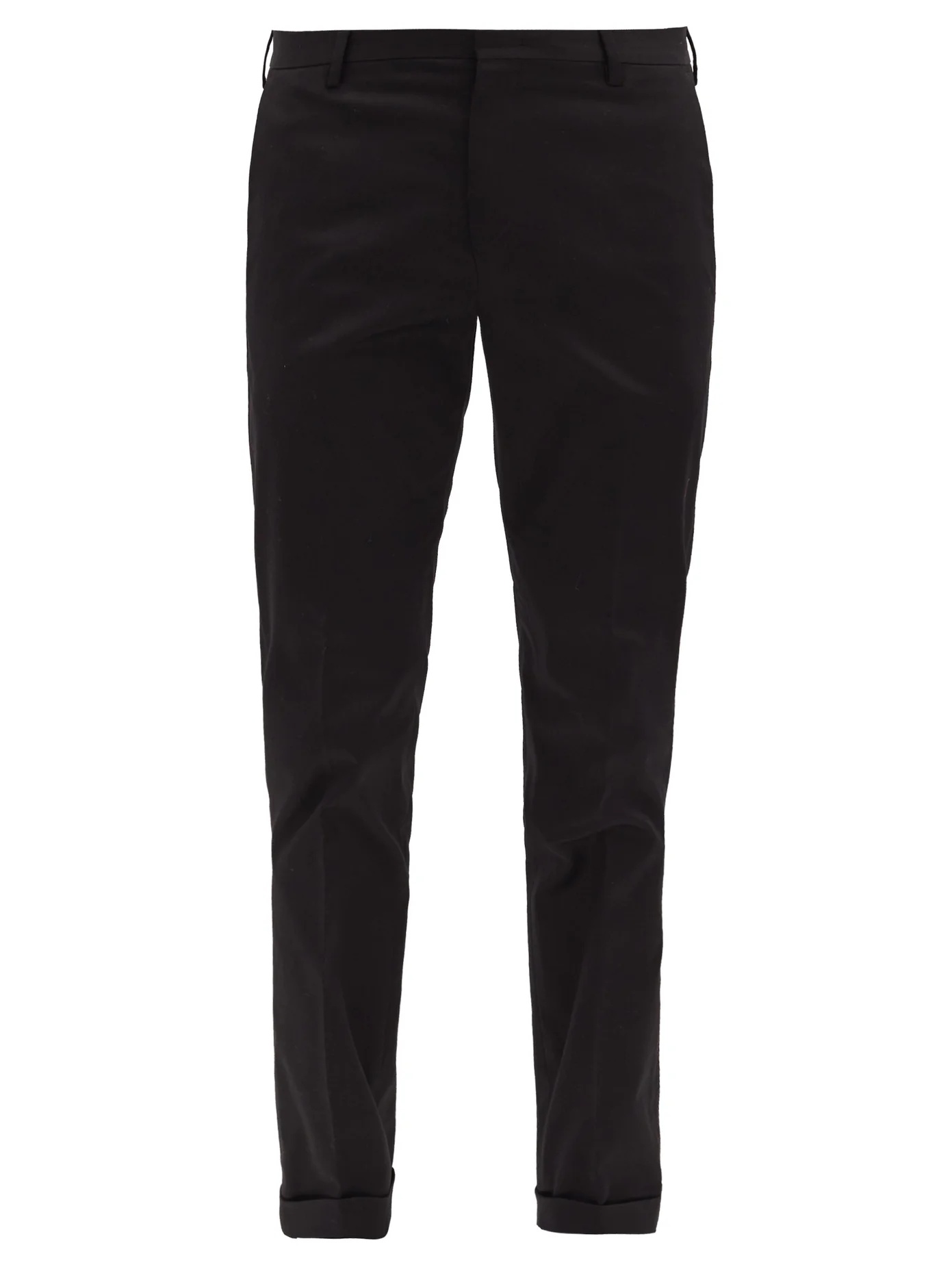 Cotton-blend twill slim chino trousers - 1