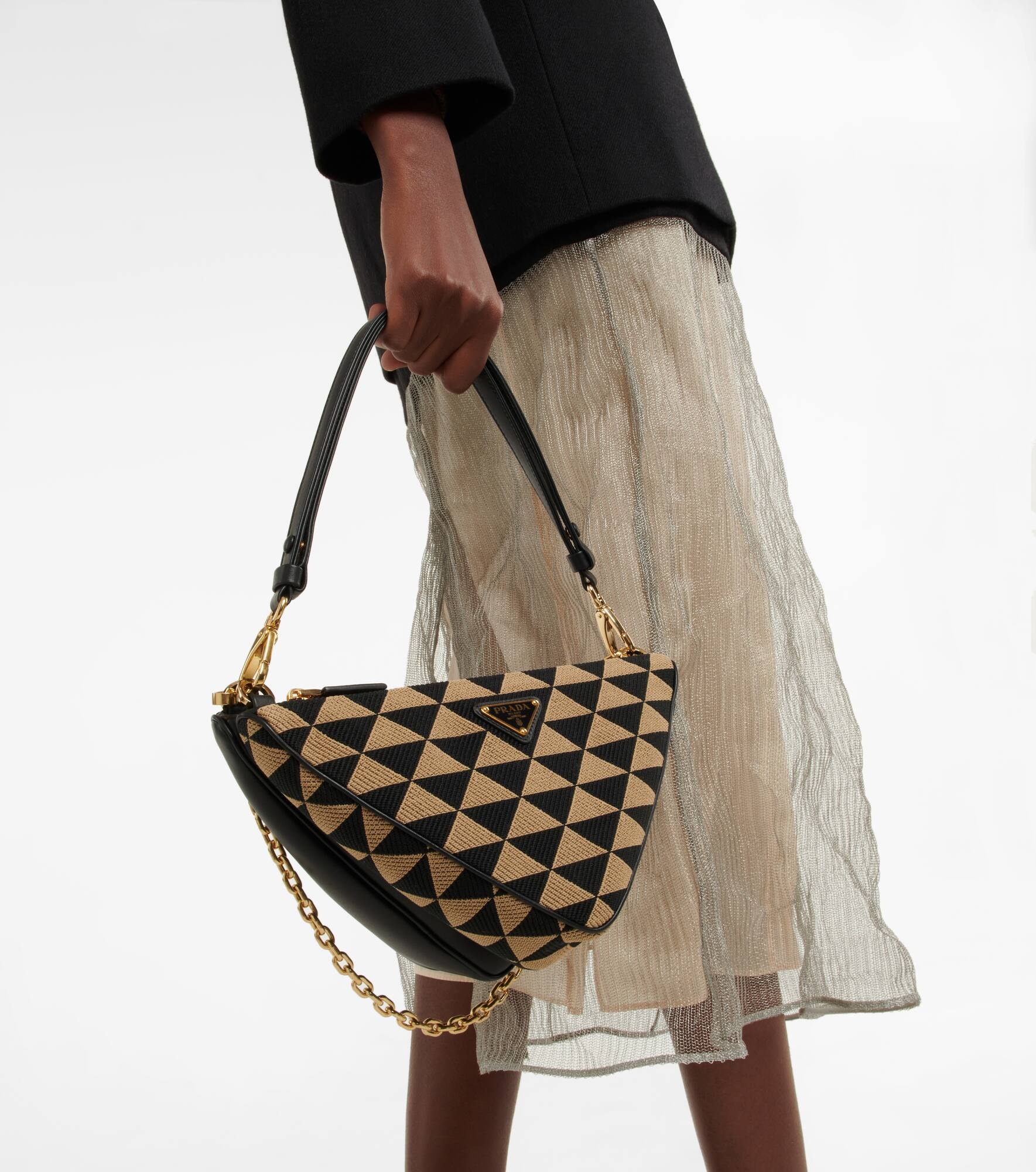 Triangolo Mini jacquard shoulder bag - 2
