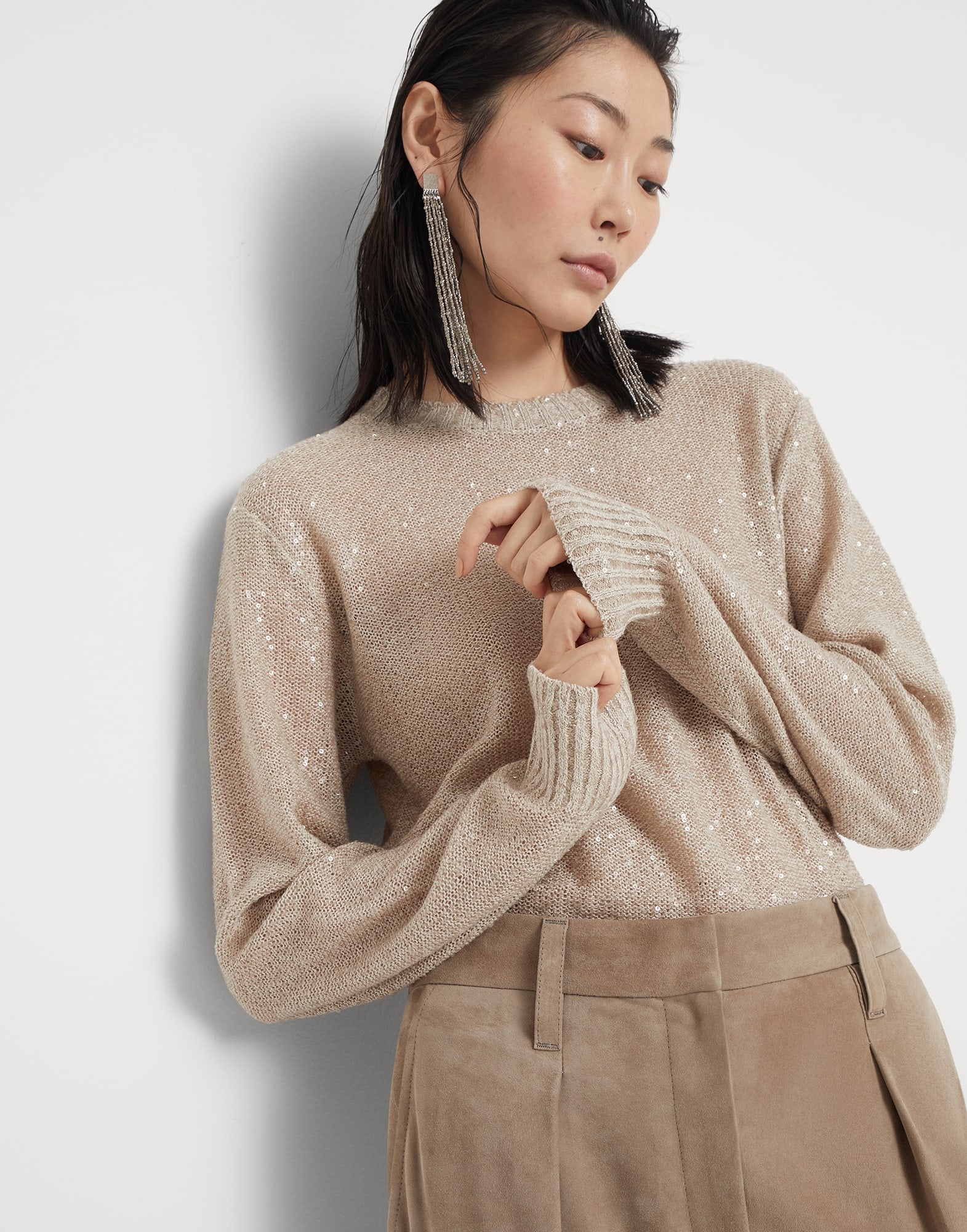 Dazzling linen, cashmere and silk sweater - 4