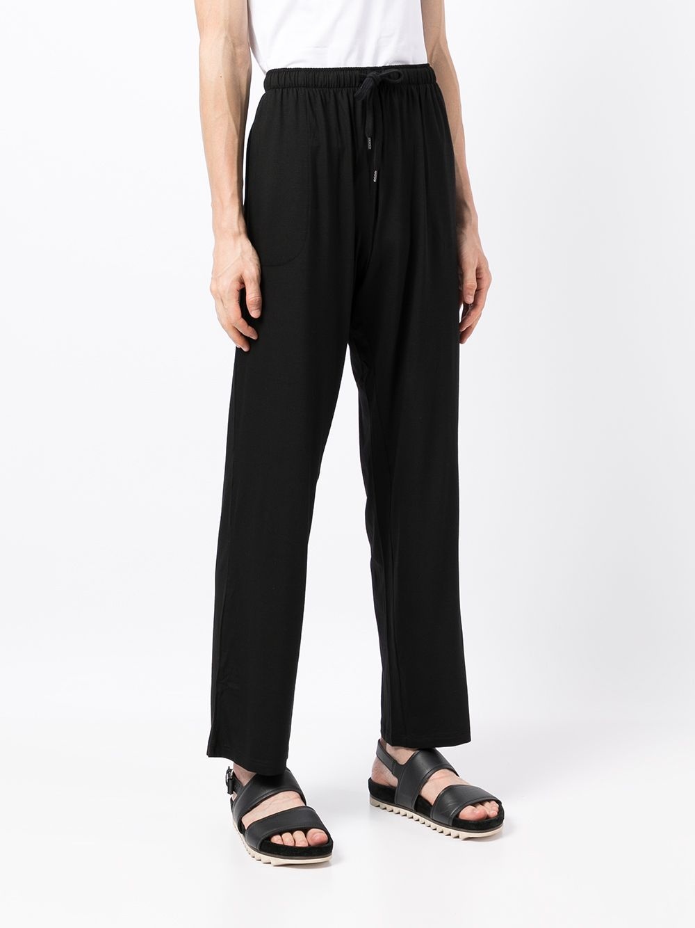 drawstring-waist three-pocket trousers - 3