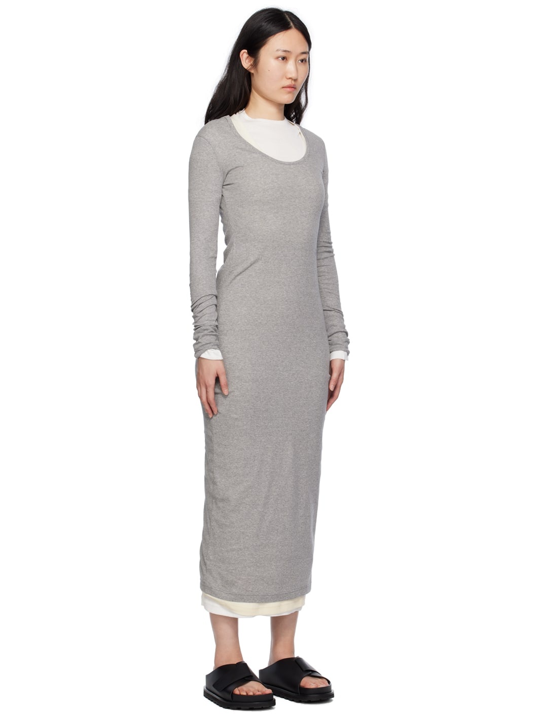 Gray Layered Maxi Dress - 2