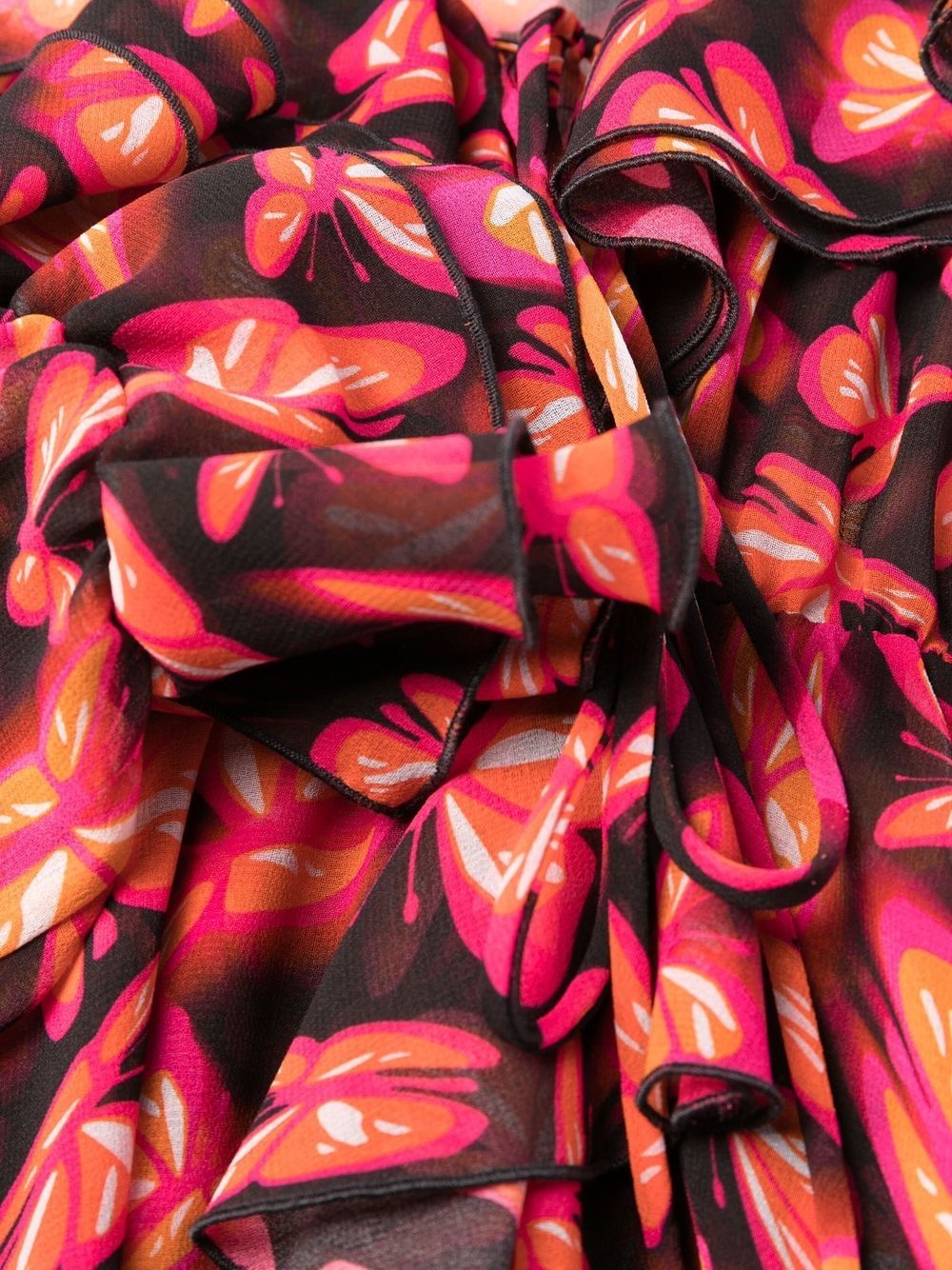 butterfly pattern mini dress - 6