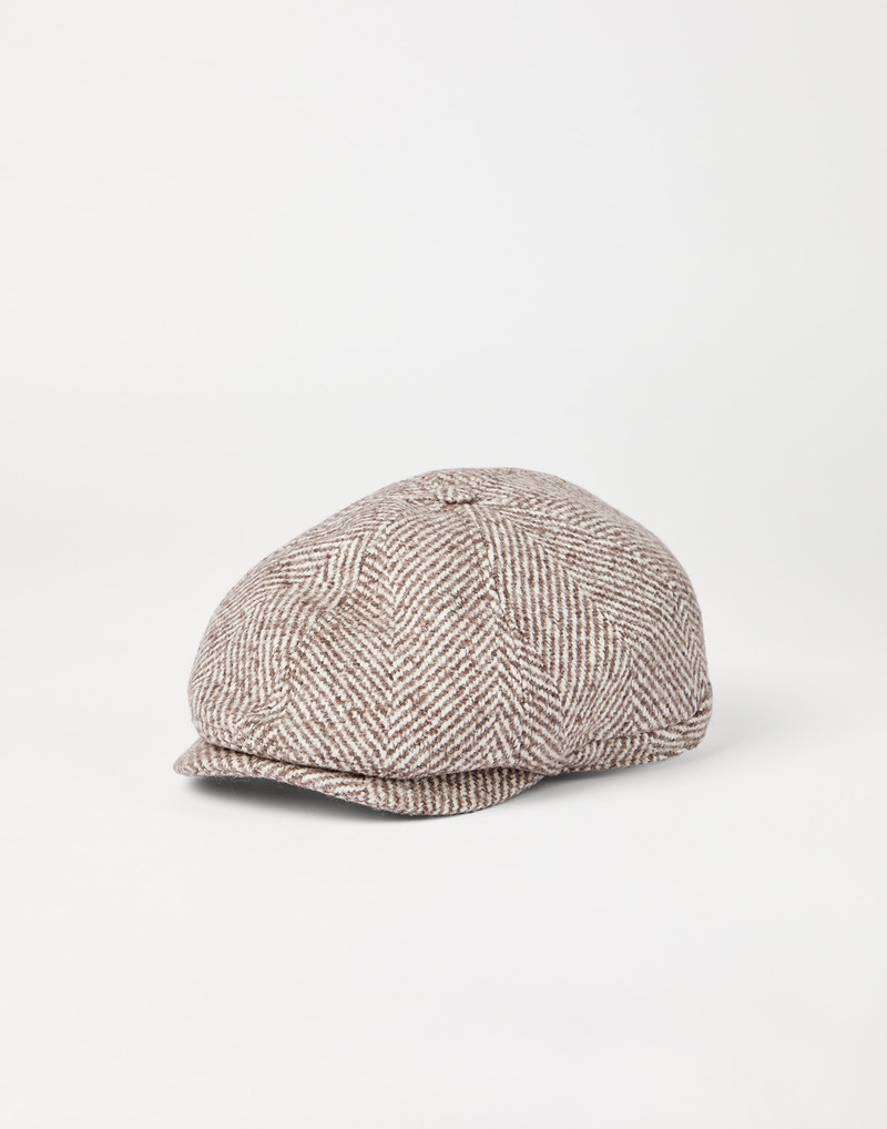 Wool and alpaca chevron flat cap 1