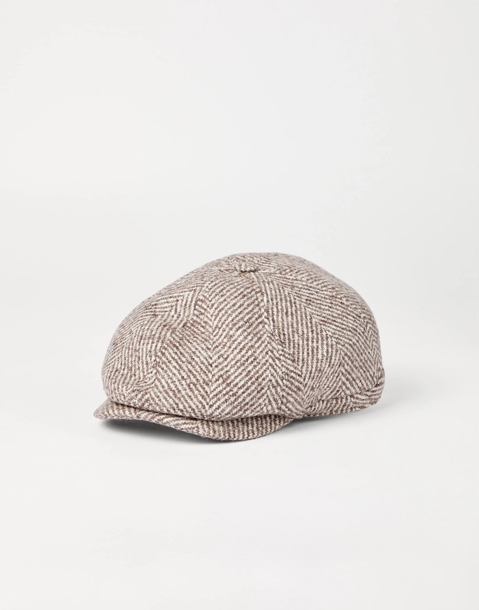 Wool and alpaca chevron flat cap - 1