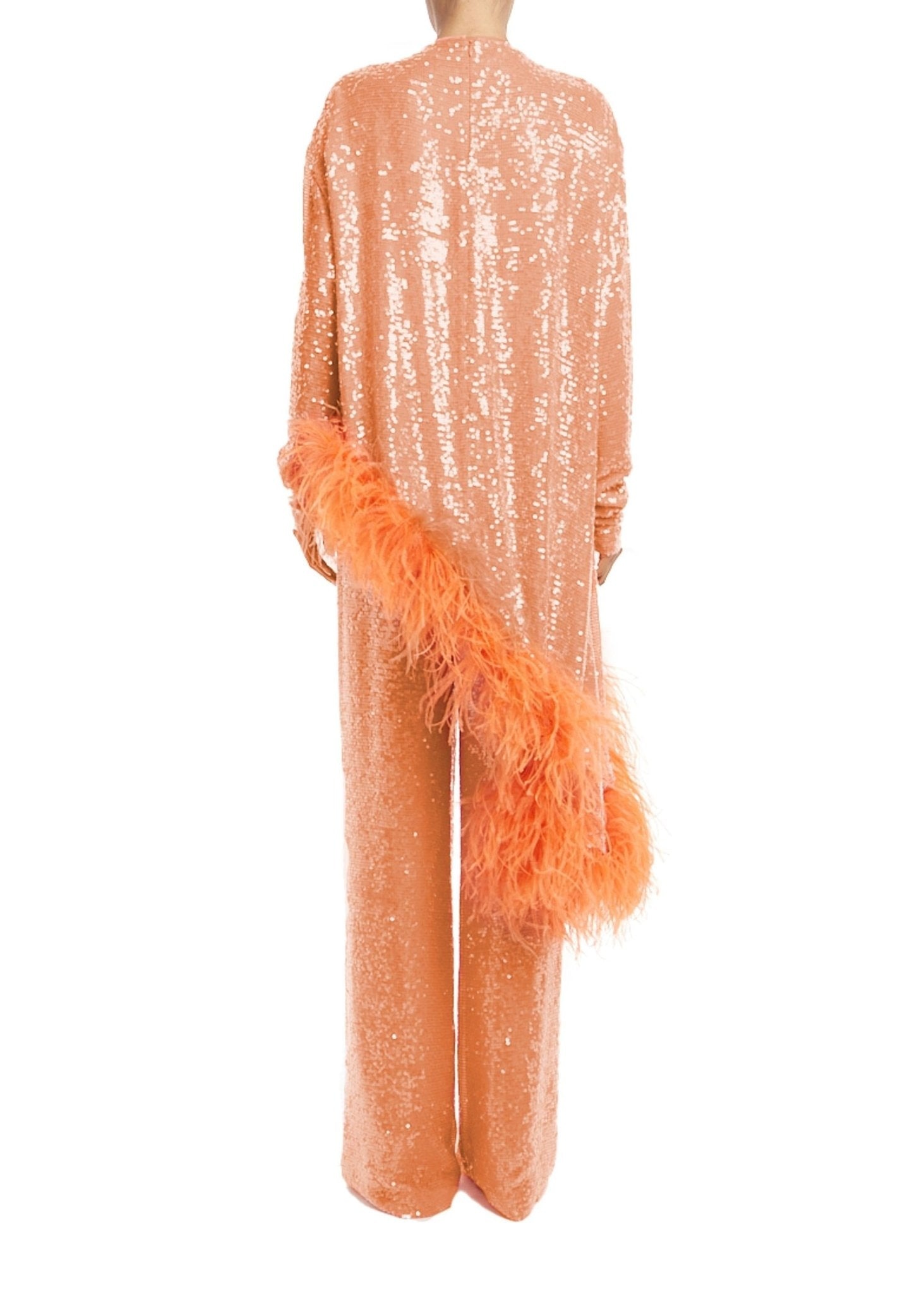 Sequin Asymmetric Feather Tunic - 2