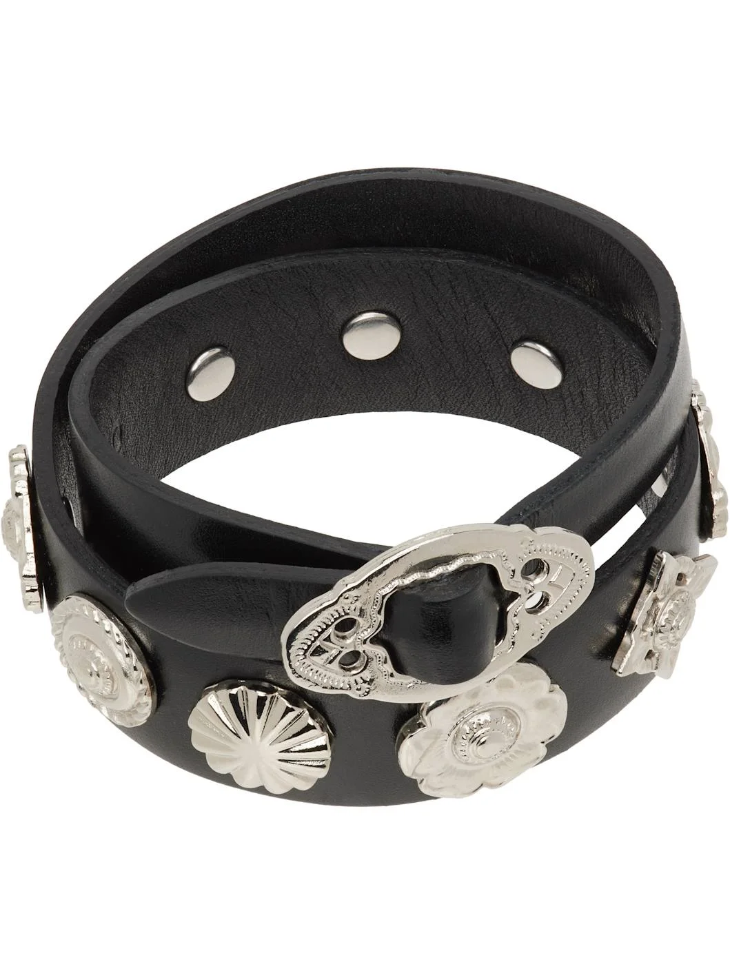 Double Leather Bangle Bracelet - 1