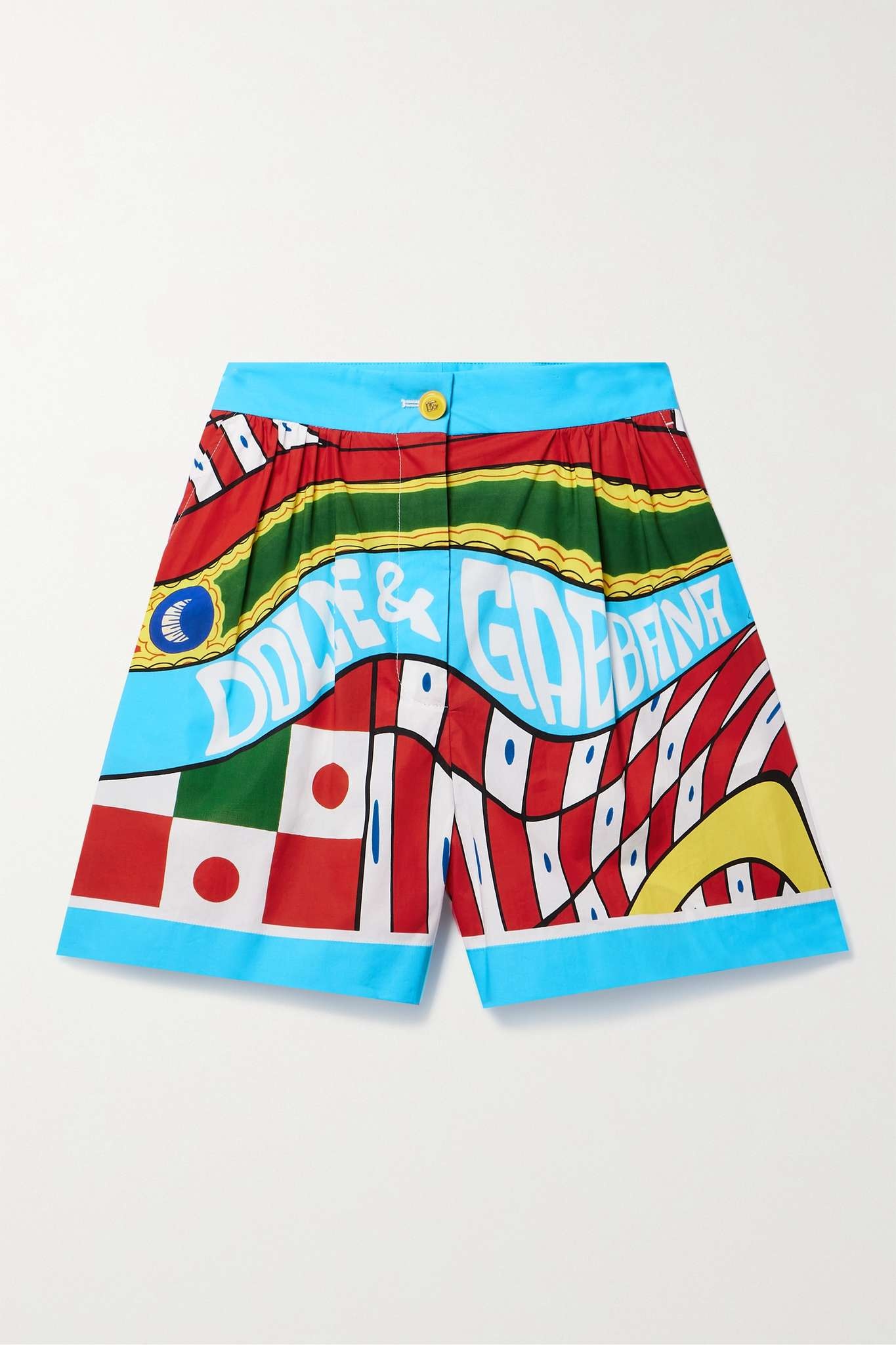 Printed cotton-poplin shorts - 1