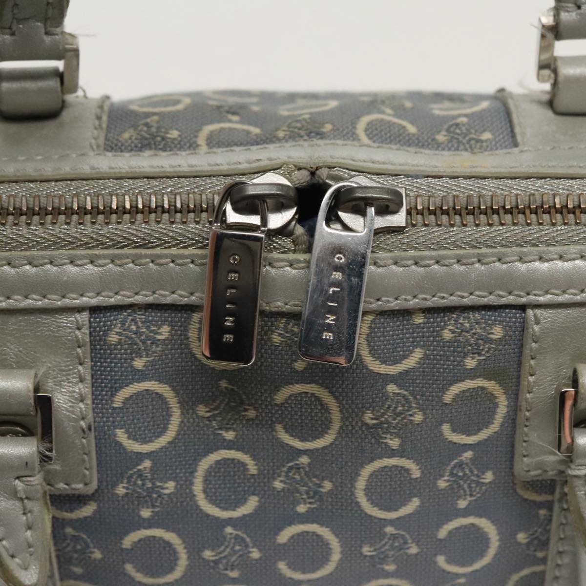 CELINE C Macadam Canvas Hand Bag Blue - 14