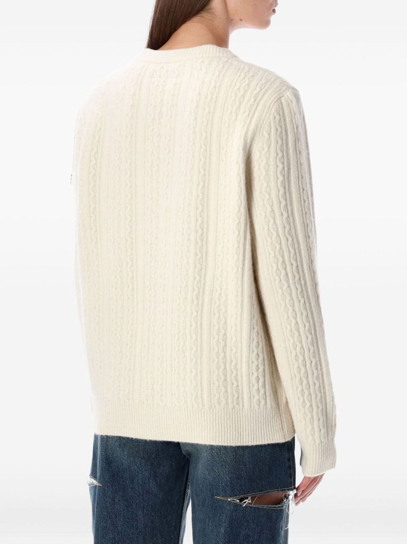 MM6 Maison Margiela cable-knit V-neck sweater outlook