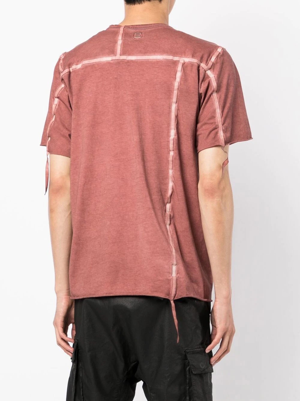 panelled distressed T-shirt - 4