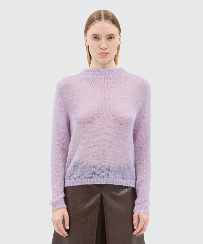 MSGM Lilac sweater in superlight mohair outlook