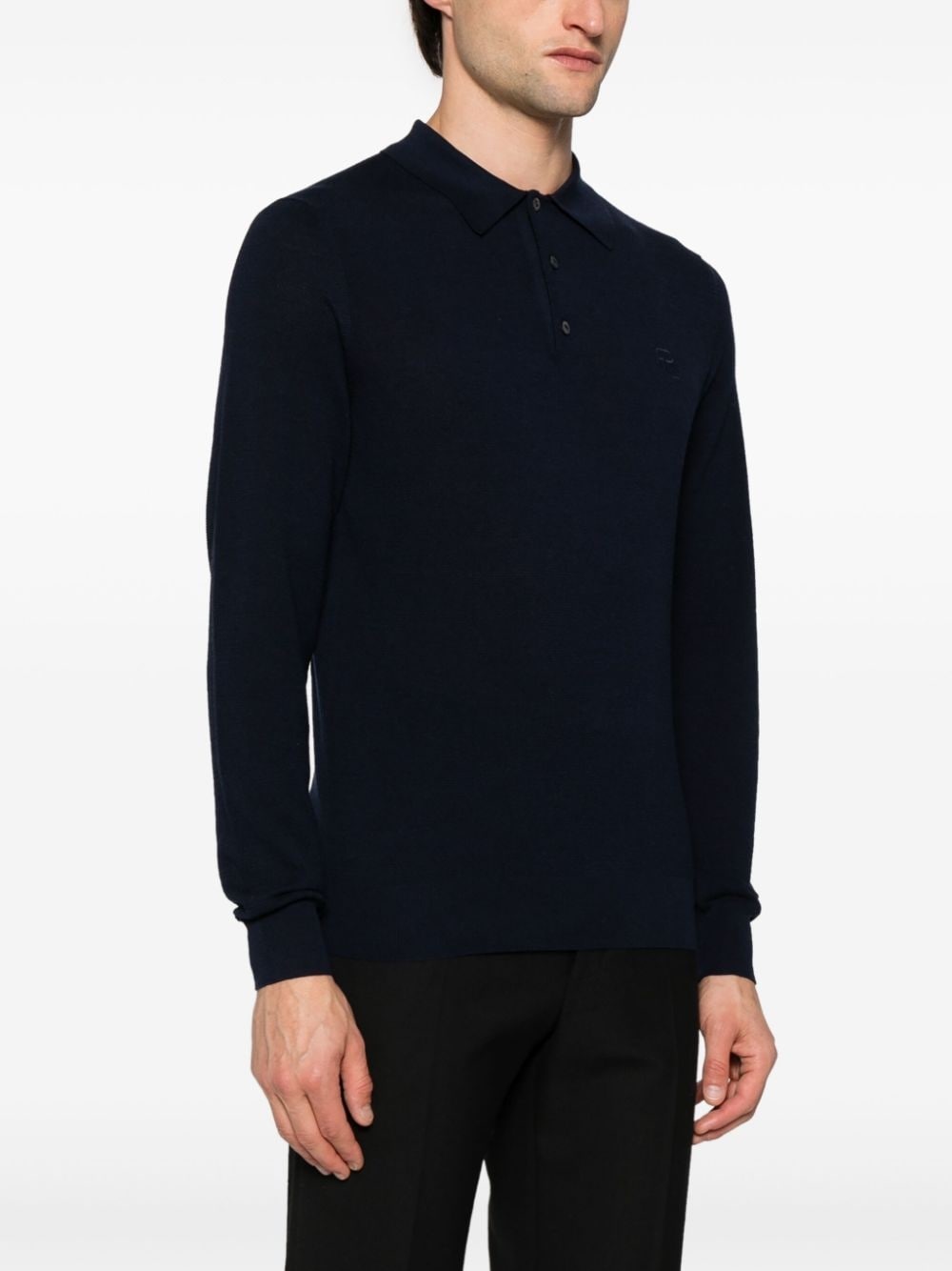 logo-embroidered polo jumper - 3