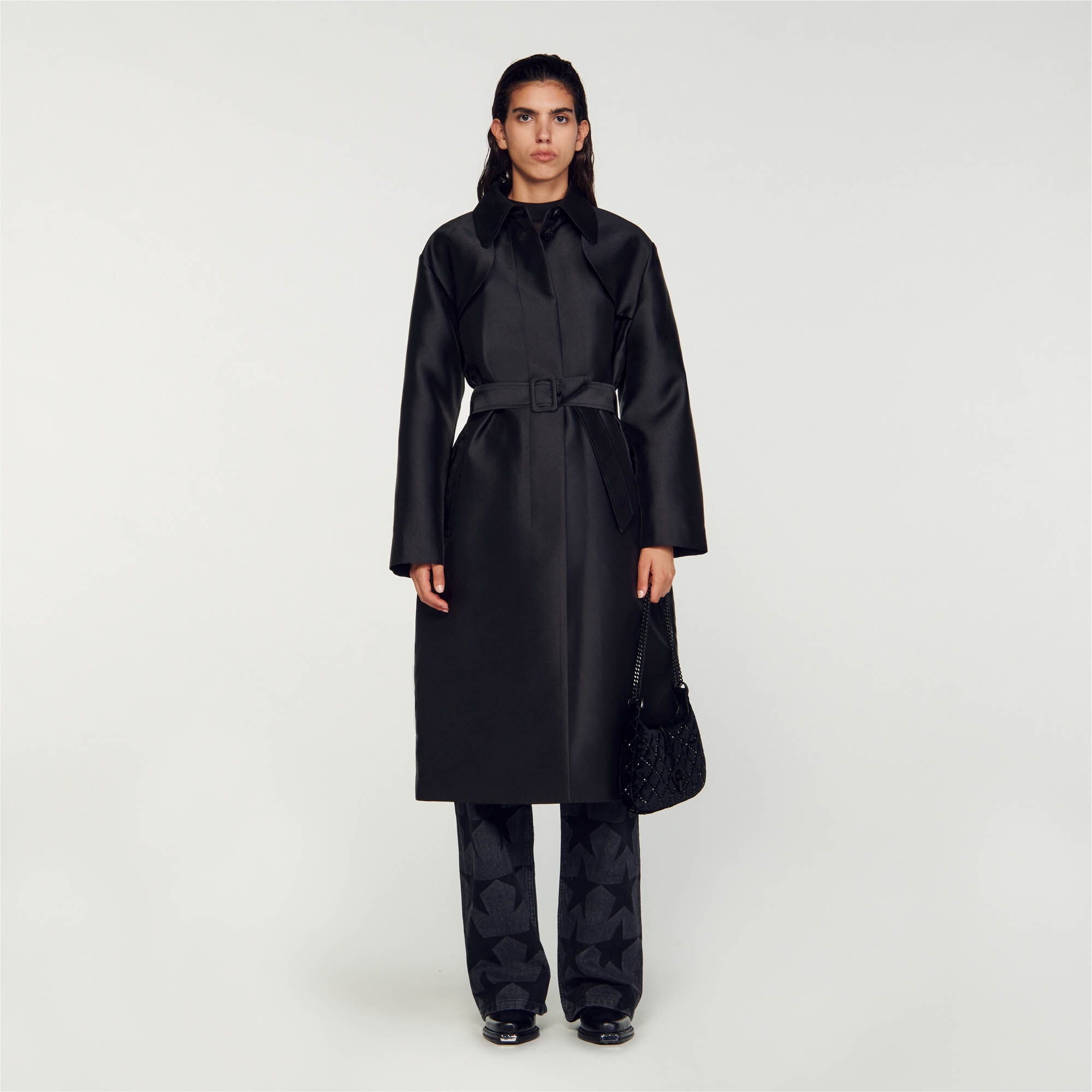SATIN-EFFECT TRENCH COAT - 2