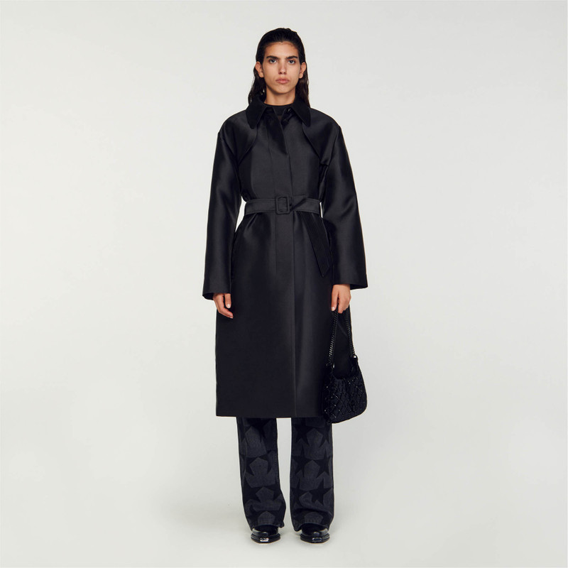 Sandro SATIN-EFFECT TRENCH COAT outlook