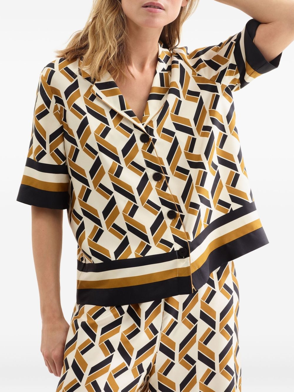 Tube geometric-print short-sleeve shirt - 4