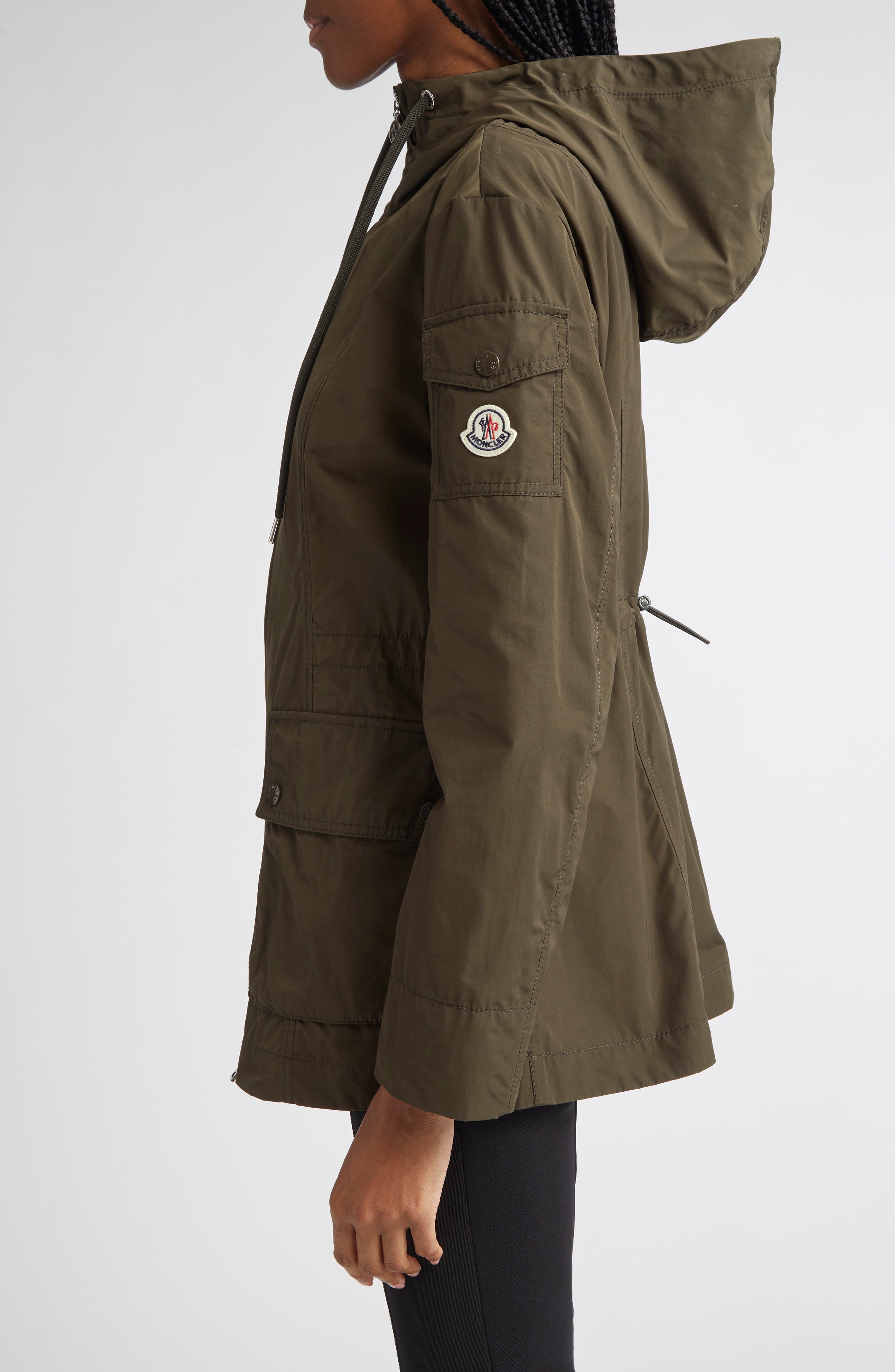 Moncler Leandro Short Hooded Jacket in Green at Nordstrom - 3