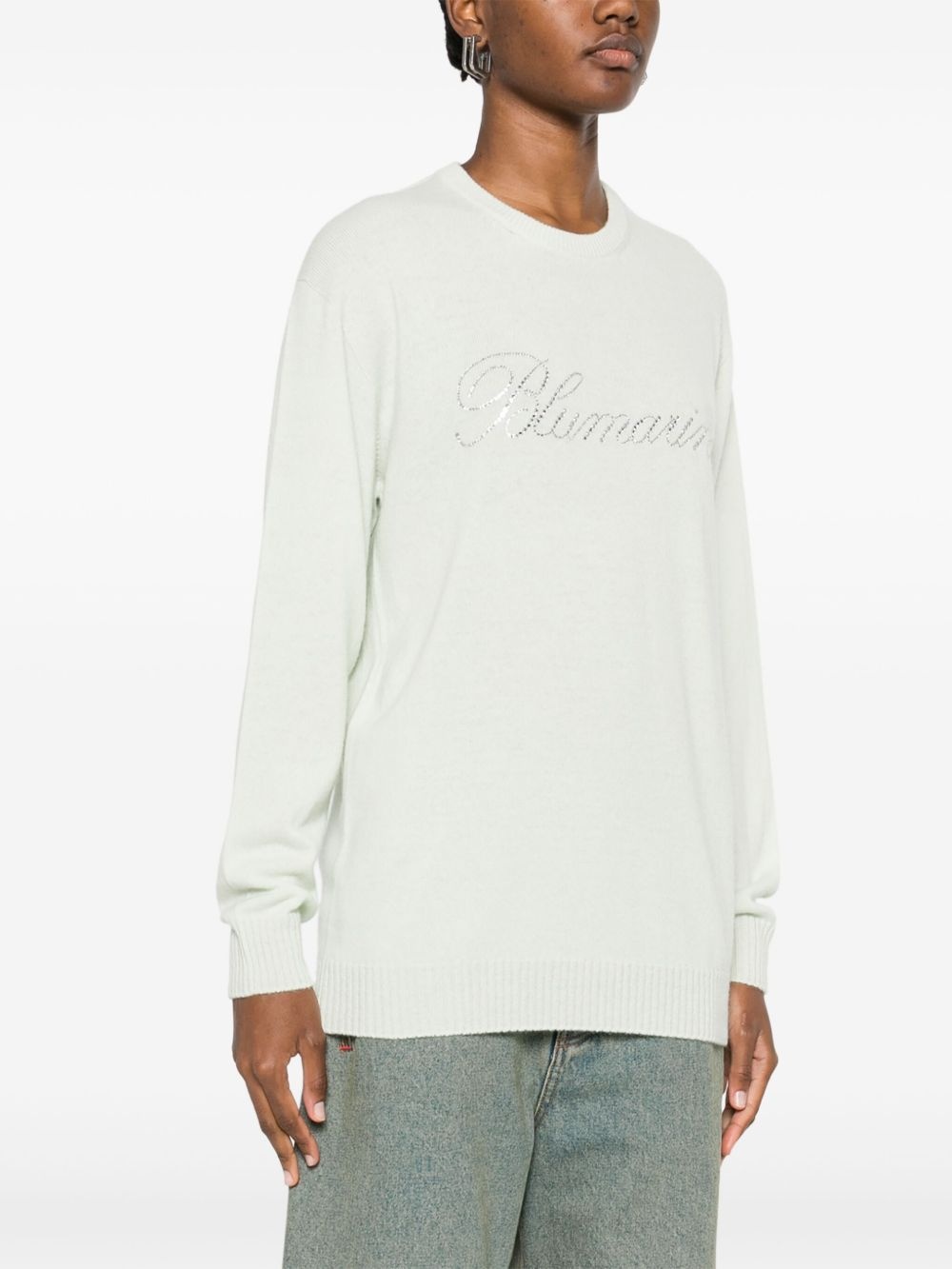 rhinestone-logo sweater - 3