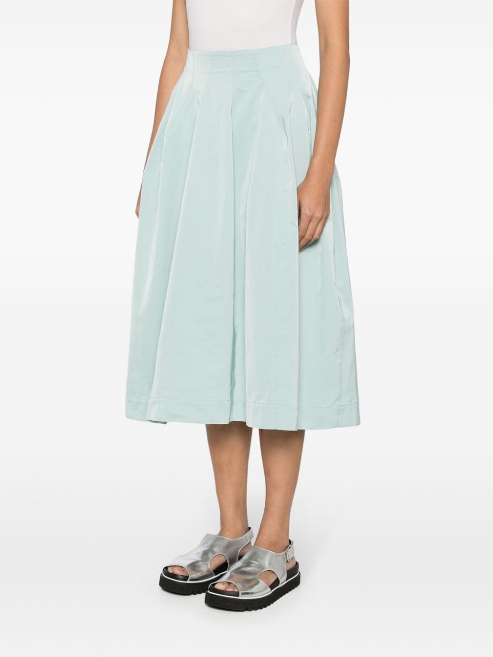 high-waist pleated midi skirt - 3