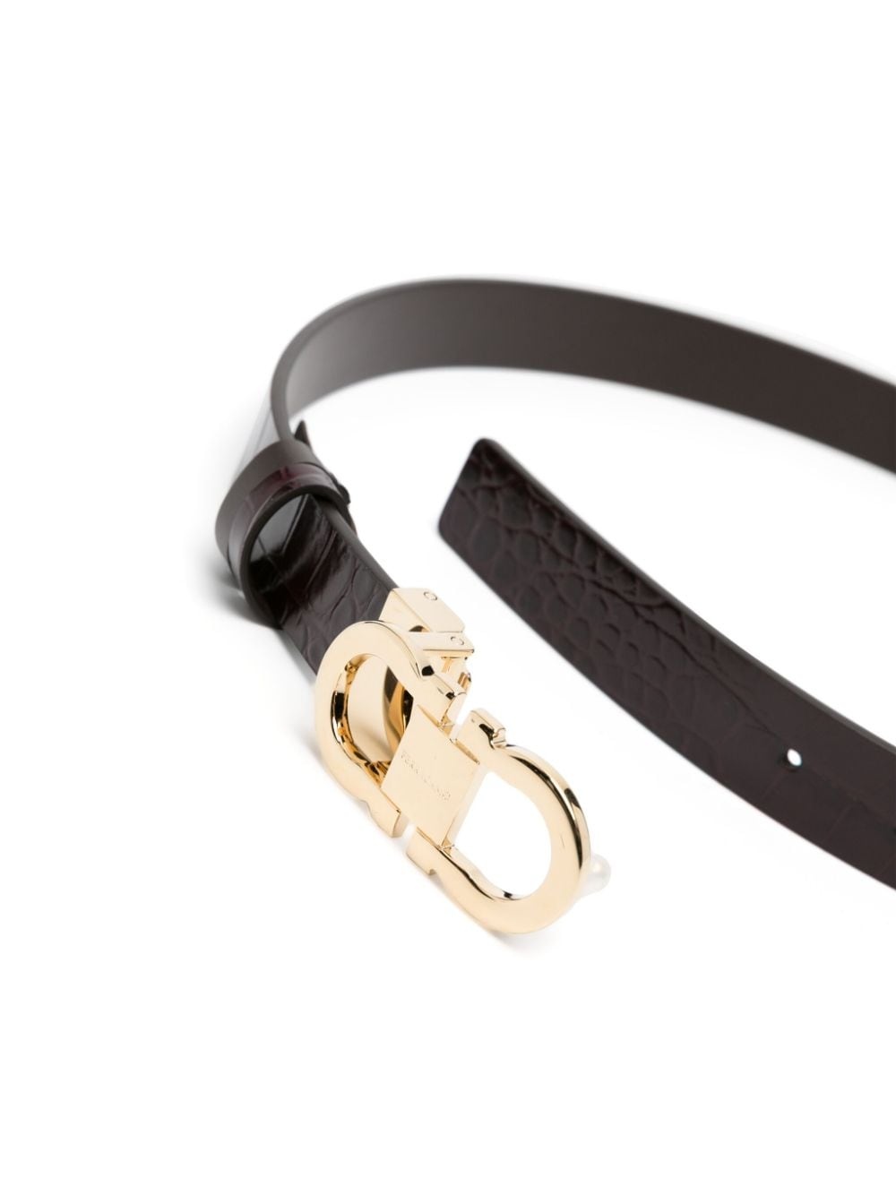 Gancini-buckle leather belt - 2