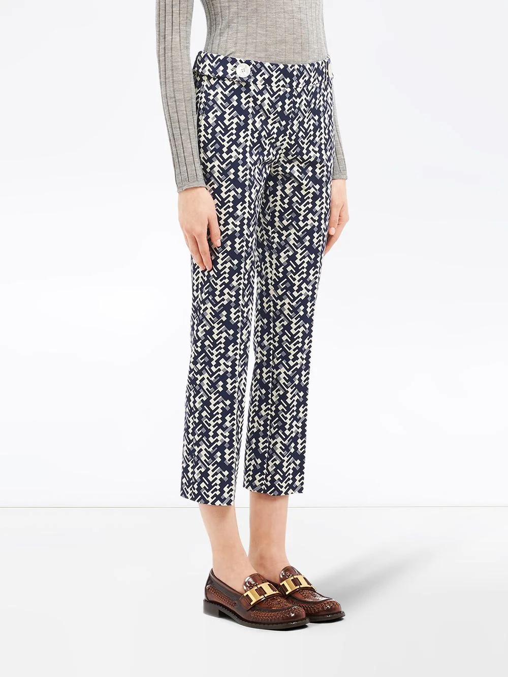 graphic print cropped trousers - 3