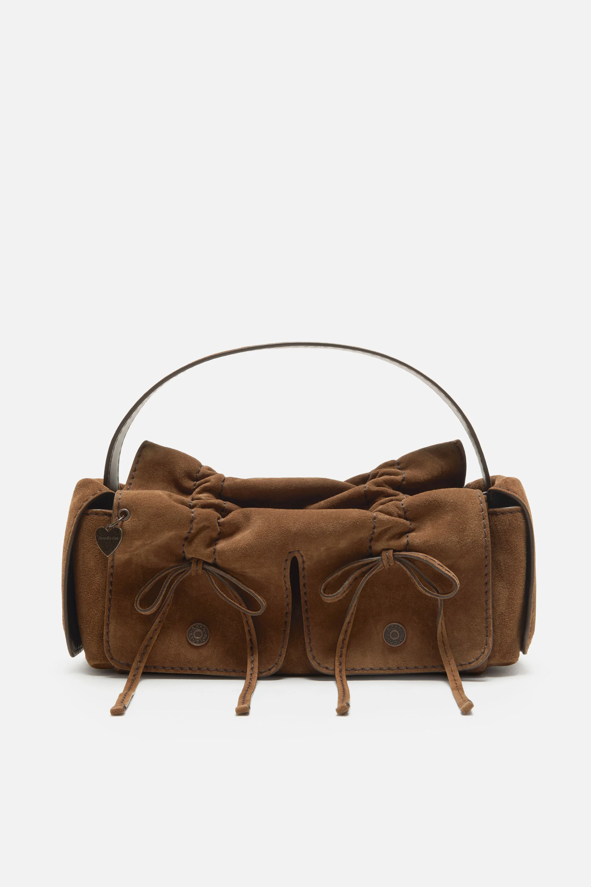 Multipocket suede shoulder bag - Cognac brown - 1