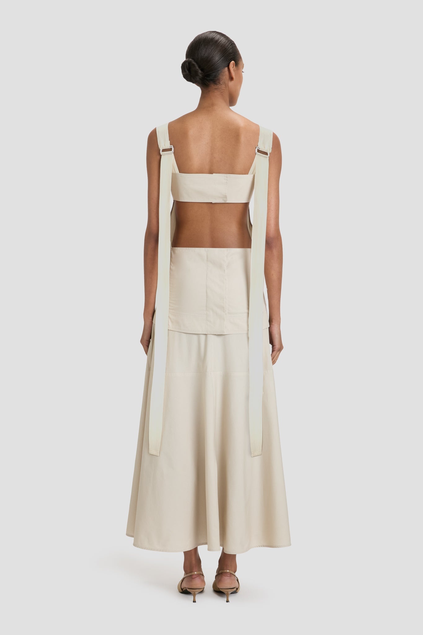 Panelled Maxi Skirt In Pumice - 4