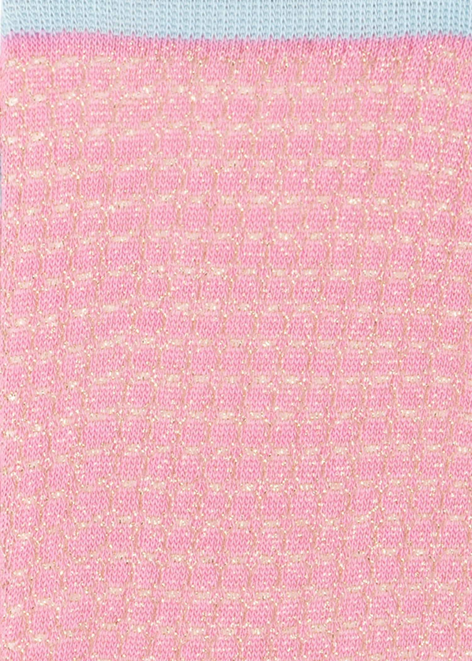 Pink Cotton-Blend Glitter Socks - 3