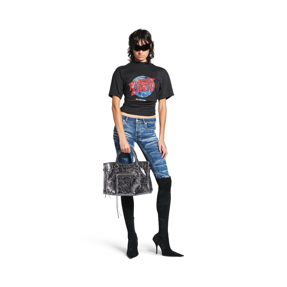 Women's Le City Medium Bag Metallized in Grey - 7