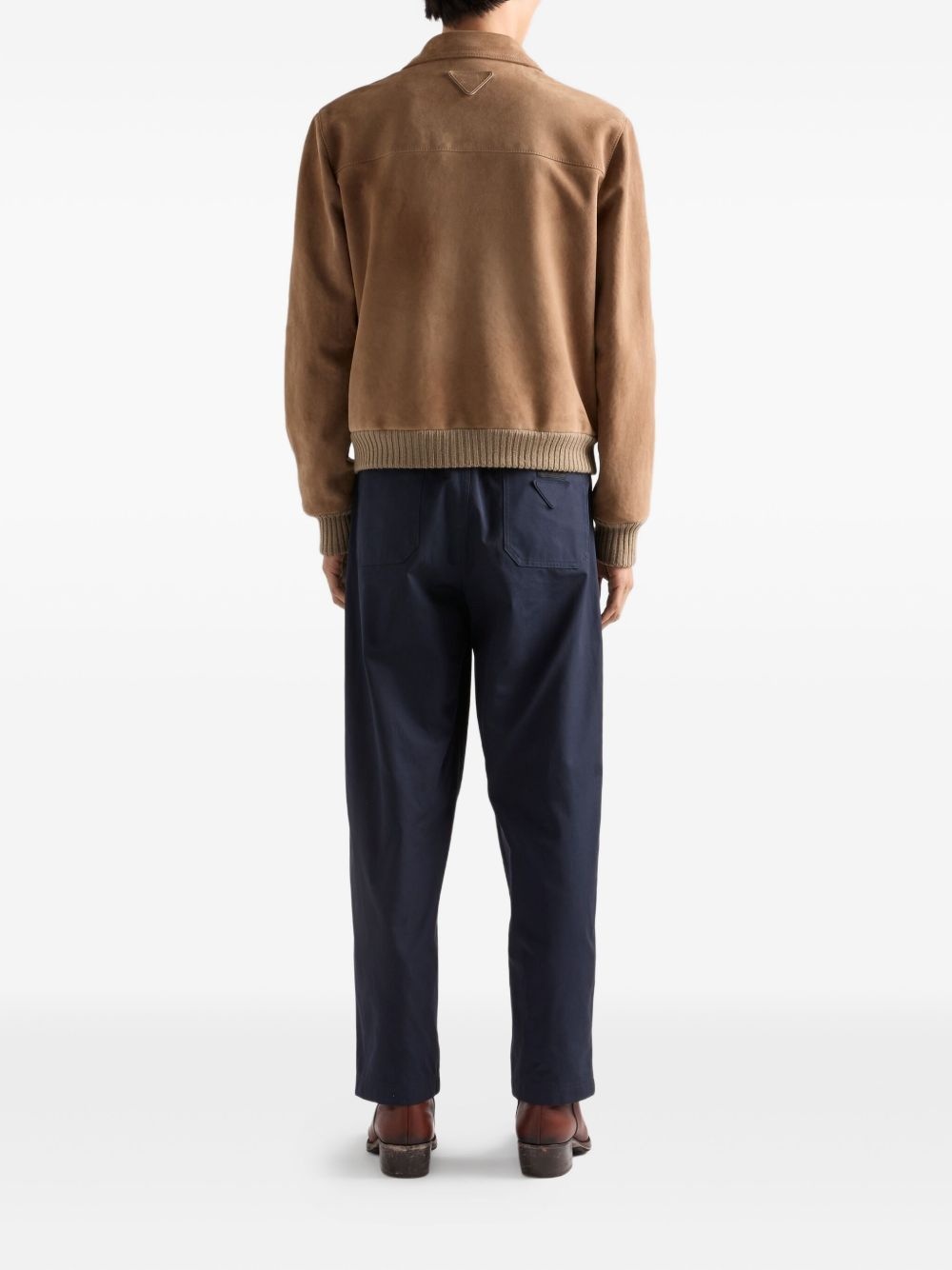 elasticated-waistband straight trousers - 3