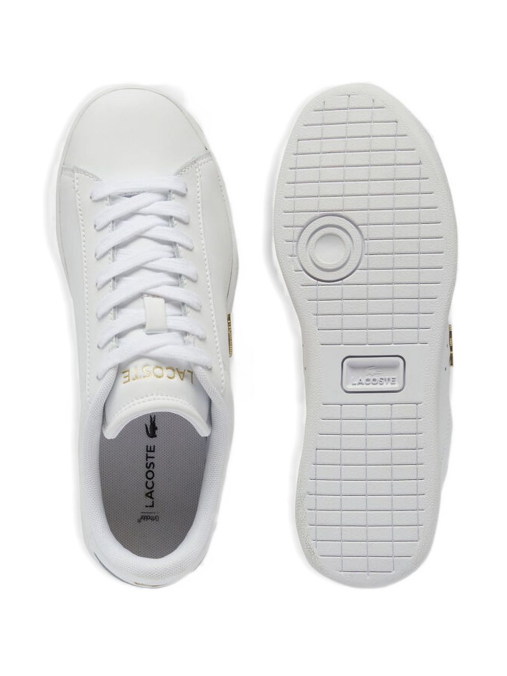 gold-logo leather sneakers - 4